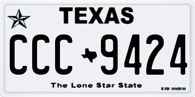 TX license plate CCC9424