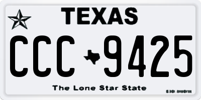 TX license plate CCC9425