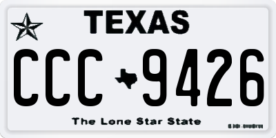 TX license plate CCC9426