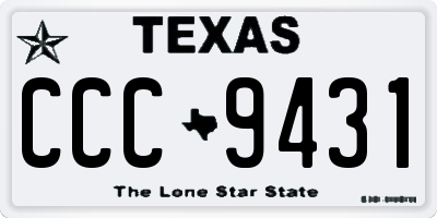 TX license plate CCC9431