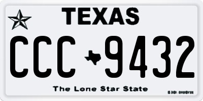 TX license plate CCC9432