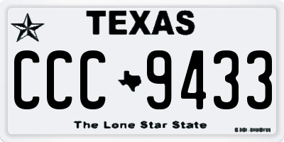 TX license plate CCC9433
