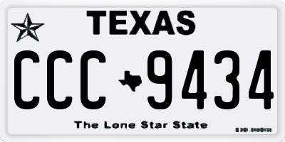 TX license plate CCC9434
