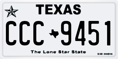 TX license plate CCC9451