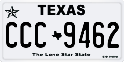 TX license plate CCC9462