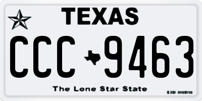 TX license plate CCC9463