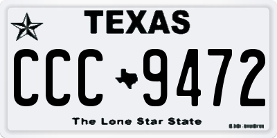TX license plate CCC9472