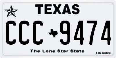 TX license plate CCC9474