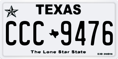 TX license plate CCC9476