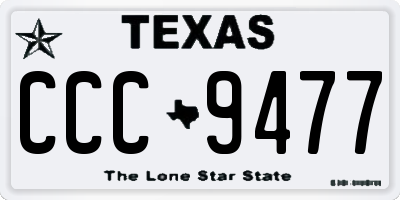 TX license plate CCC9477