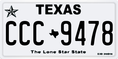 TX license plate CCC9478