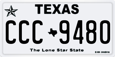 TX license plate CCC9480