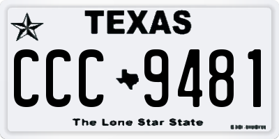 TX license plate CCC9481