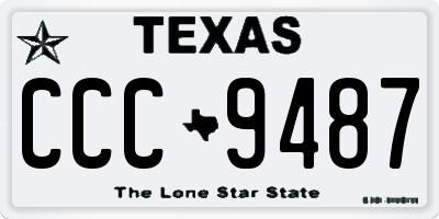 TX license plate CCC9487