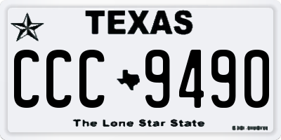 TX license plate CCC9490