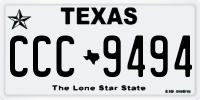 TX license plate CCC9494
