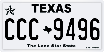 TX license plate CCC9496