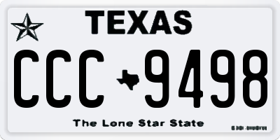 TX license plate CCC9498