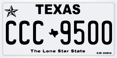 TX license plate CCC9500