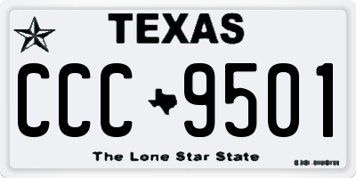 TX license plate CCC9501