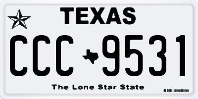 TX license plate CCC9531
