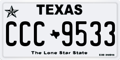 TX license plate CCC9533