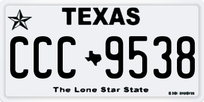 TX license plate CCC9538