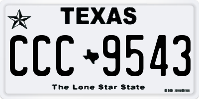 TX license plate CCC9543