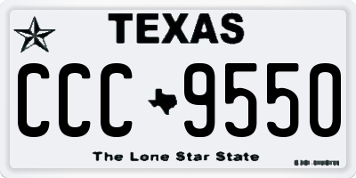 TX license plate CCC9550
