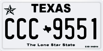 TX license plate CCC9551