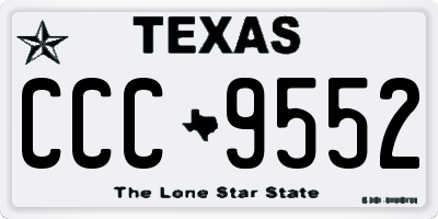 TX license plate CCC9552