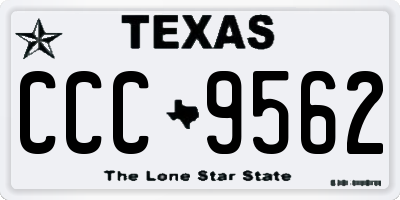 TX license plate CCC9562