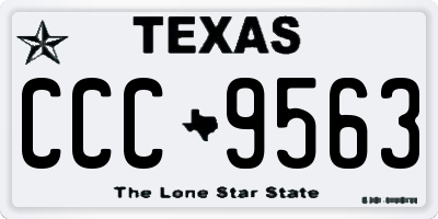 TX license plate CCC9563