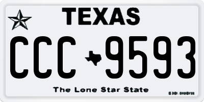TX license plate CCC9593