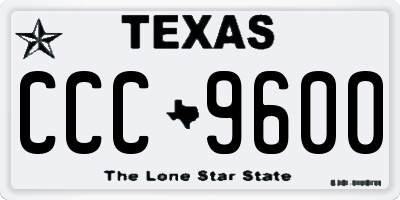 TX license plate CCC9600