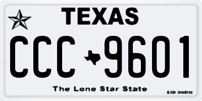 TX license plate CCC9601