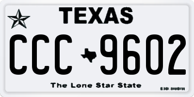 TX license plate CCC9602