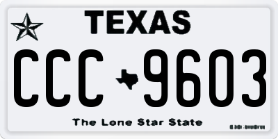 TX license plate CCC9603