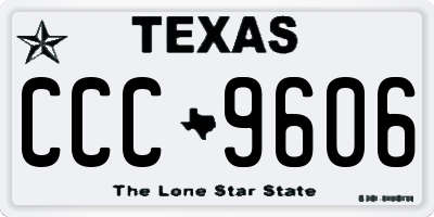 TX license plate CCC9606