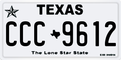 TX license plate CCC9612