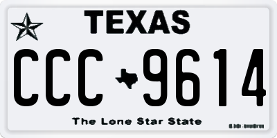 TX license plate CCC9614