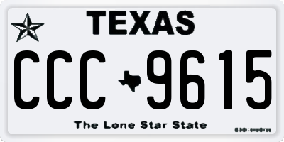 TX license plate CCC9615