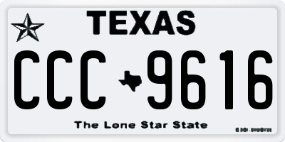 TX license plate CCC9616