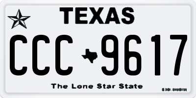 TX license plate CCC9617