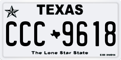 TX license plate CCC9618