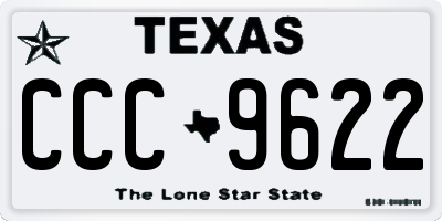TX license plate CCC9622