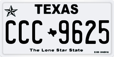 TX license plate CCC9625