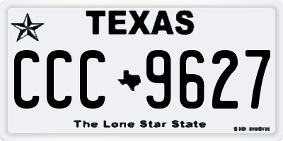 TX license plate CCC9627