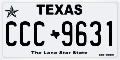 TX license plate CCC9631