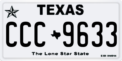 TX license plate CCC9633